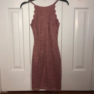 BCX pink fitted lace dress